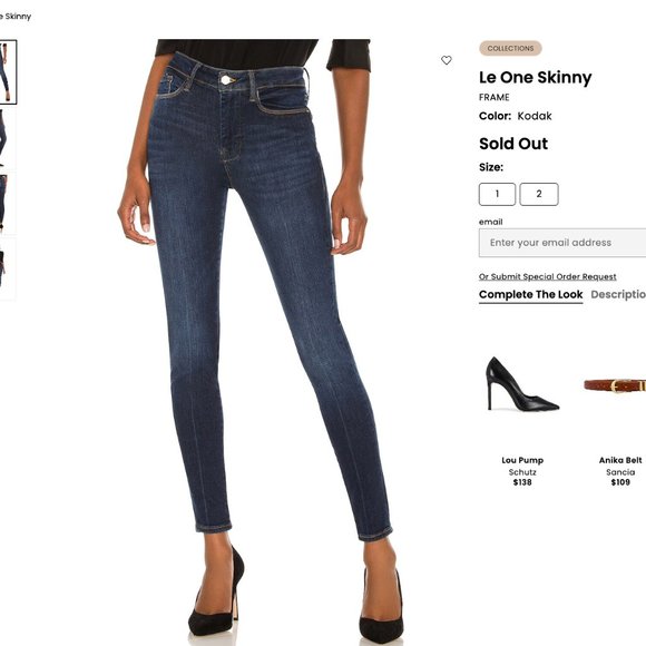 Frame Le One Skinny Jeans Kodak size 2 (fits sizes 29-34) - Picture 2 of 10